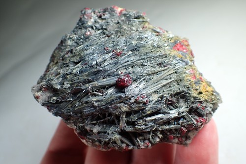Cinnabar red crystals on - crystals,